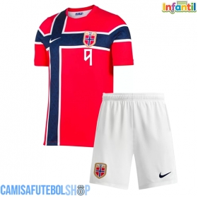Camisa de time de futebol Noruega Erling Haaland #9 Replicas 1º Equipamento Infantil Mundo 2026 Manga Curta (+ Calças curtas)